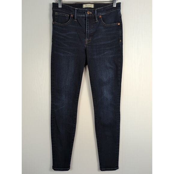 Madewell Womens Skinny Jeans Mid-Rise Dark Wash Blue Denim Stretch Size 24 - Picture 1 of 16